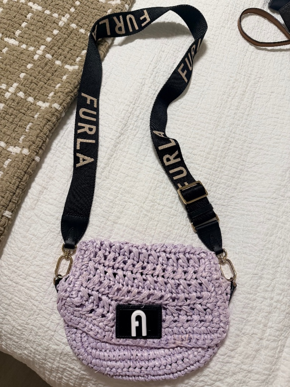 Furla Raffia Crossbody Bag